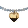Naszyjnik z sercem - Akwamaryn fasetowany i srebro złocone