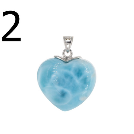 Zawieszka - larimar serce w srebrze rodowanym