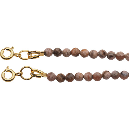 Bransoletka - Rodochrozyt kulki i srebro pozłacane 