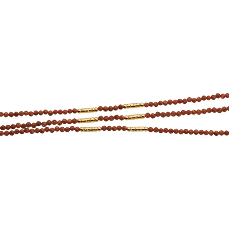 Bransoletka - fasetowany Piasek Pustyni kulki i srebro złocone