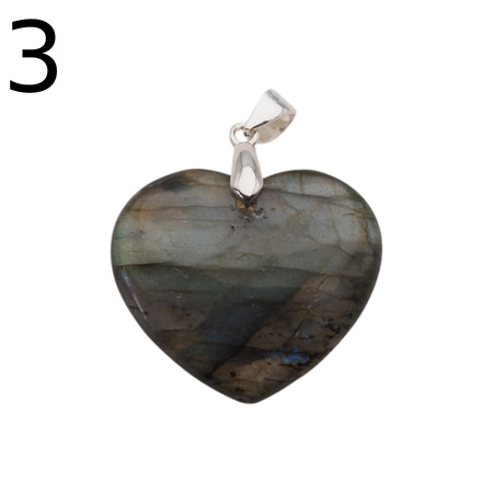 Zawieszka - Labradoryt serce w srebrze