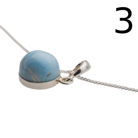 Naszyjnik - larimar okrągły 10 mm w srebrze