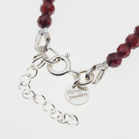 Naszyjnik - Granat, Turmalin czarny, Hematyt i srebro