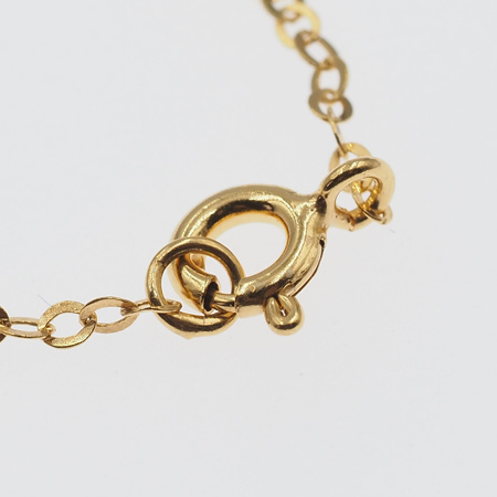 Naszyjnik - Kwarc Różowy mały sopel na łańcuszku srebrnym złoconym