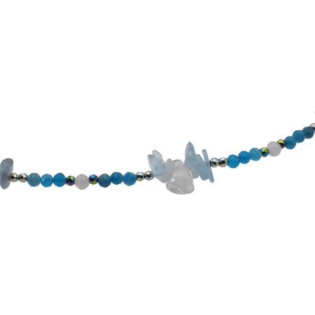 Naszyjnik - Mix kamieni sieczka, kulki i srebro