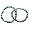 Bransoletka na gumce - Hematyt srebrny kulki 8 mm