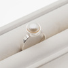 Pierścionek - Biała Perła okrągła w srebrze