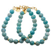 Bransoletka 18,6 cm - Amazonit fasetowane kulki i srebro złocone