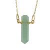 Naszyjnik - Awenturyn sopel na łańcuszku srebrnym złoconym