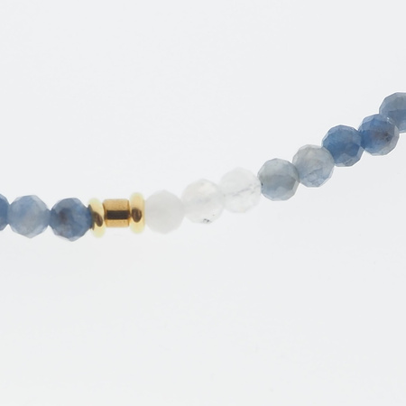 Bransoletka - Kamień Księżycowy, Iolit i srebro złocone