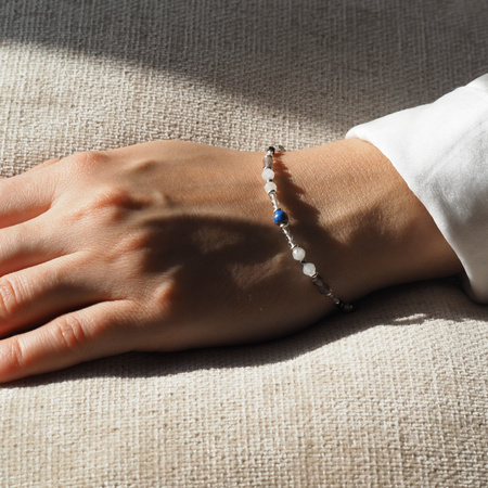 Bransoletka znak zodiaku Koziorożec - mix kamieni i srebro