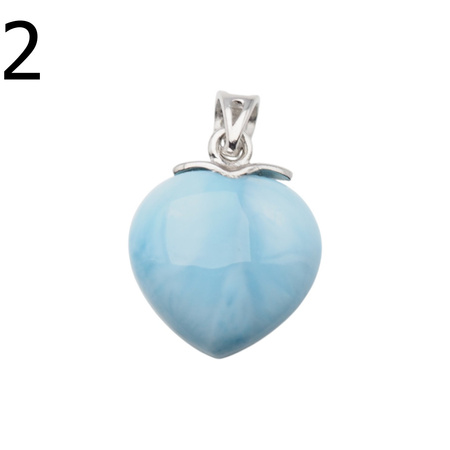 Zawieszka - larimar serce w srebrze rodowanym