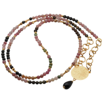 Naszyjnik długi - Turmalin i srebro złocone