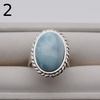 Pierścionek regulowany - owalny Larimar w srebrze