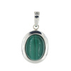 Zawieszka z owalnym malachitem w srebrze