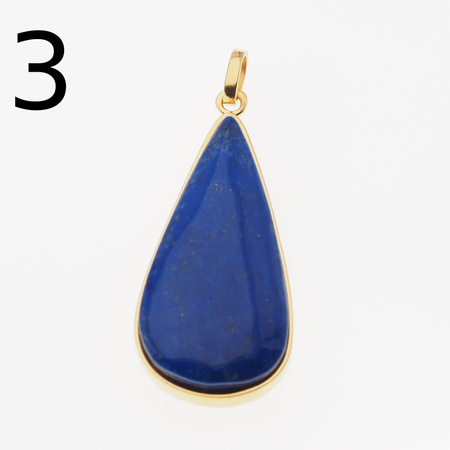 Zawieszka - srebro złocone i Lapis Lazuli w kształcie łzy