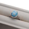 Pierścionek regulowany - owalny Larimar w srebrze rodowanym