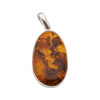 Zawieszka - Bursztyn owalny w srebrze 