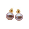 Kolczyki z różowymi, okrągłymi Perłami w srebrze złoconym