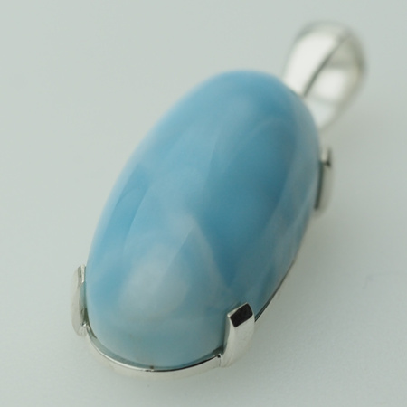 Zawieszka - larimar owalny 28x12mm w srebrze