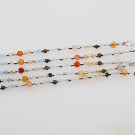 Bransoletka znak zodiaku bliźnięta - mix kamieni i srebro