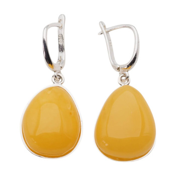 Kolczyki - mleczny Bursztyn i srebro