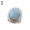 Pierścionek regulowany - owalny Larimar w srebrze