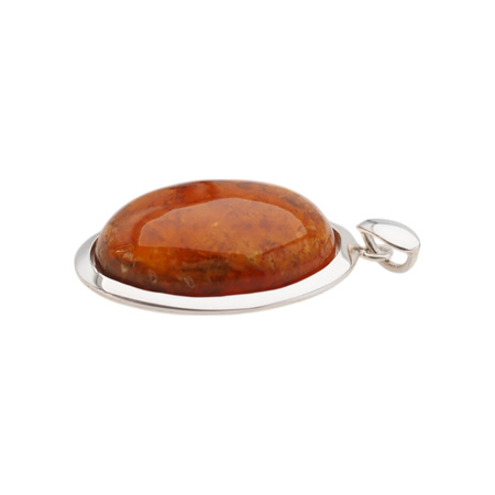Zawieszka - Bursztyn owalny w srebrze 