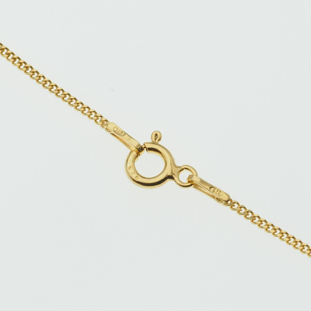 Naszyjnik srebrny złocony - Agat zielony okrągły na łańcuszku