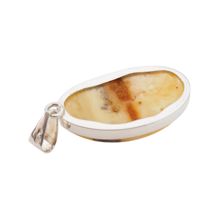 Zawieszka - Bursztyn mleczny w srebrze