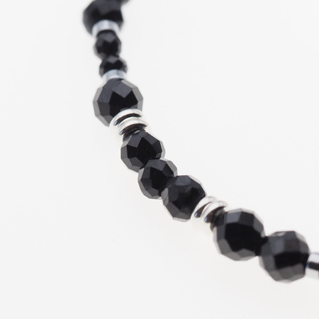 Bransoletka regulowana - Spinel, Rubin, Turmalin, Hematyt i srebro