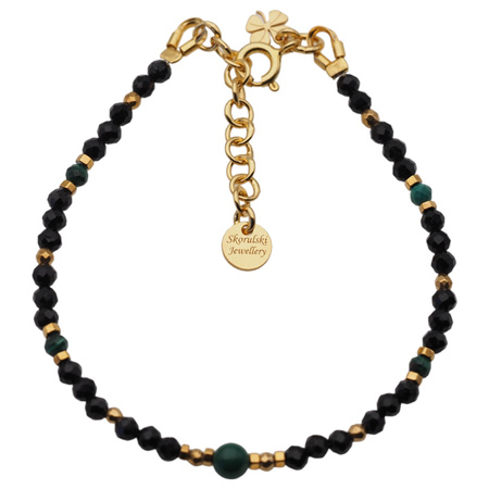 Bransoletka znak zodiaku byk - mix kamieni i srebro złocone