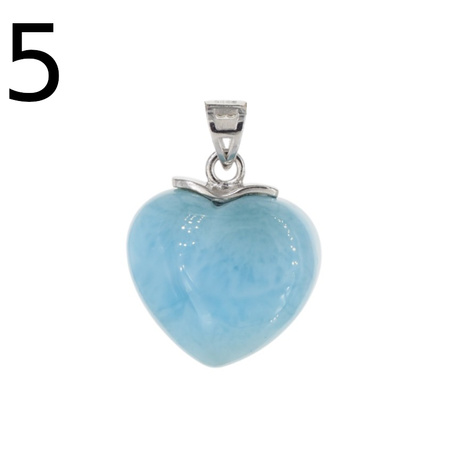 Zawieszka - larimar serce w srebrze rodowanym