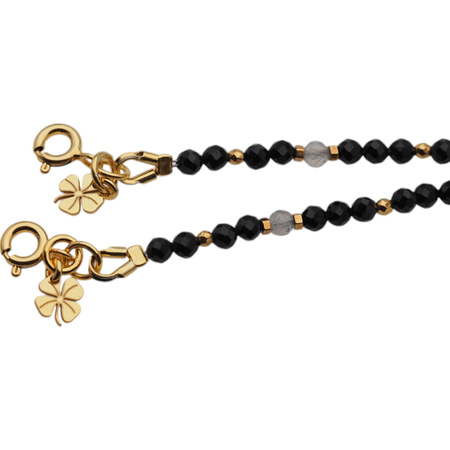 Bransoletka znak zodiaku waga - mix kamieni i srebro złocone