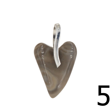 Zawieszka serce - Krzemień Pasiasty i srebro