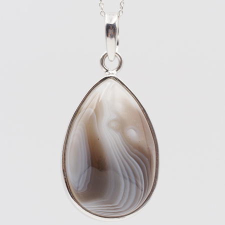 Zawieszka z Agatem Bostwaną w srebrze rodowanym