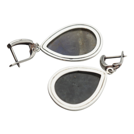 Kolczyki z Labradorytem w srebrze oksydowanym