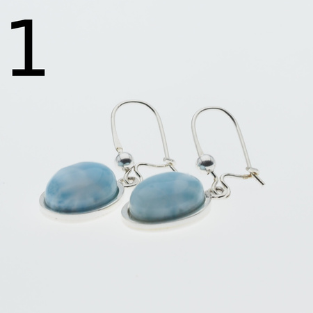 Kolczyki - Larimar owalny w srebrze