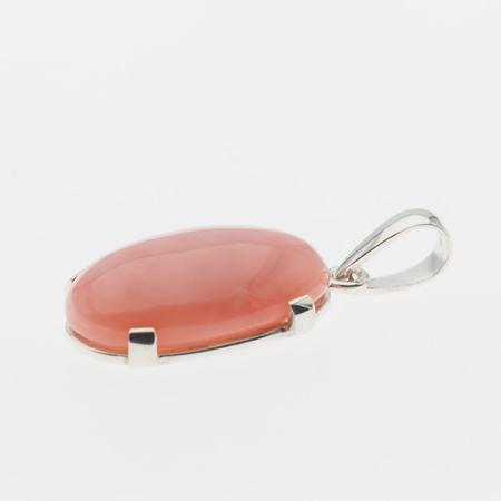 Zawieszka - Opal Różowy owal 22x15mm w srebrze