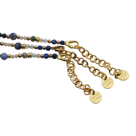 Bransoletka znak zodiaku strzelec - mix kamieni i srebro złocone