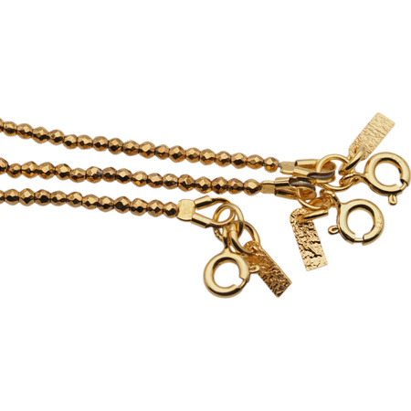 Bransoletka urodzeniowa marzec - akwamaryn, złoty hematyt i srebro złocone