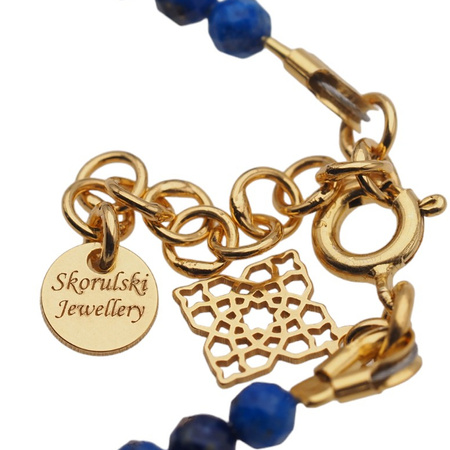 Bransoletka - Lapis Lazuli, Topaz, Tanzanit i srebro złocone
