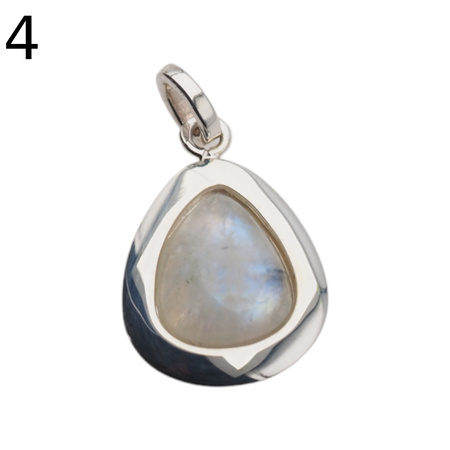 Zawieszka - Kamień Księżycowy łza w srebrze