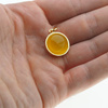 Zawieszka - Agat żółty okrągły i srebro złocone