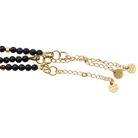 Naszyjnik mix - Turmalin, Szmaragd i srebro złocone