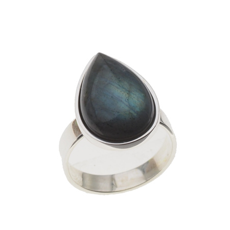 Pierścionek z Labradorytem w srebrze