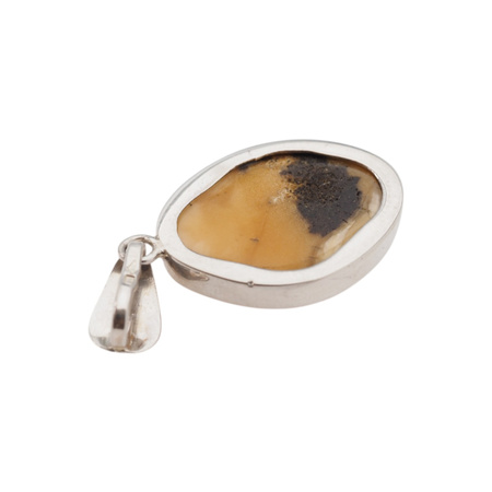 Zawieszka - Bursztyn mleczny w srebrze