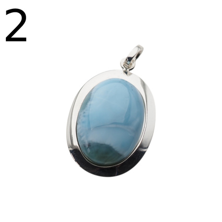 Zawieszka z larimarem owalnym w srebrze