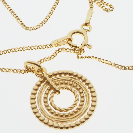 Naszyjnik z wisiorkiem w kształcie kółka - srebro złocone