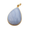 Zawieszka - Chalcedon łza w srebrze złoconym